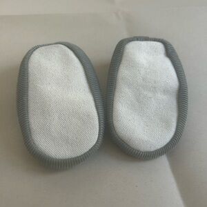 Soft Gray and White Corduroy Baby Shoes